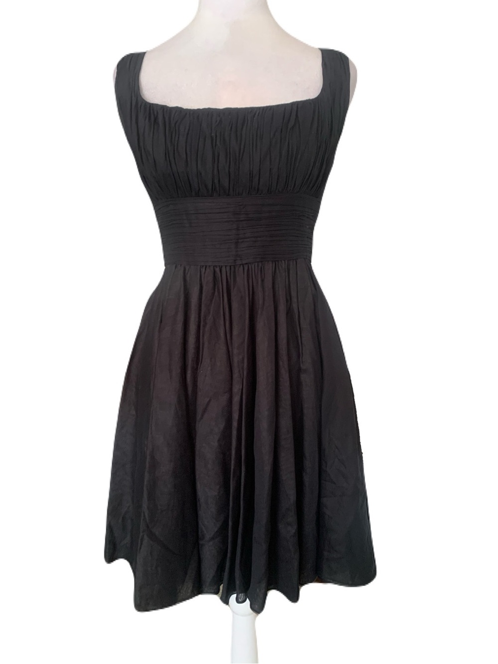 Amelia Toro Womens XS Black Sleeveless Layered Square Neck Dress Classic Minimal